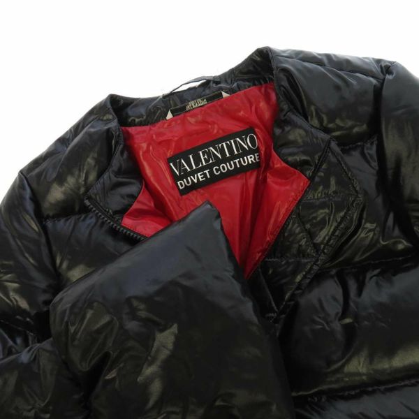 ヴァレンティノ ダウンジャケット ノーカラー レディースサイズ36 VALENTINO アパレル アウター 黒 レッド