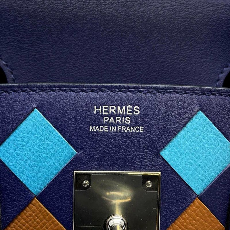 エルメス バーキン30 トレサージュ ブルーアンクル/ブルードゥノール/ゴールド/シルバー金具 スイフト/ヴォーエプソン D刻印