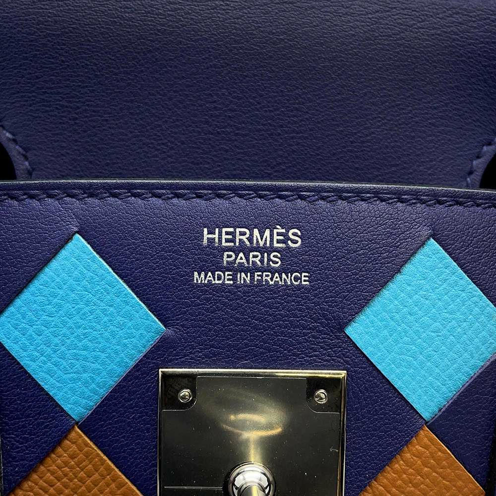 エルメス バーキン30 トレサージュ ブルーアンクル/ブルードゥノール/ゴールド/シルバー金具 スイフト/ヴォーエプソン D刻印