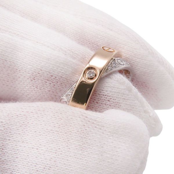 カルティエ リング ビーラブ リング LOVE ダイヤモンド 52P 計0.19ct K18PG/K18WG リングサイズ52 B4094650 Cartier 指輪