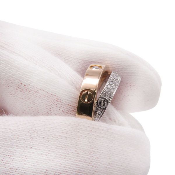 カルティエ リング ビーラブ リング LOVE ダイヤモンド 52P 計0.19ct K18PG/K18WG リングサイズ52 B4094650 Cartier 指輪