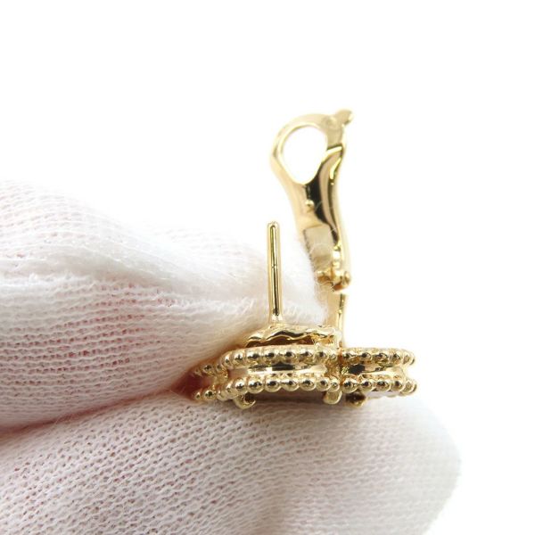 ヴァンクリ ピアス マジック アルハンブラ イヤリング 2モチーフ カーネリアン タイガーズアイ K18YG VCARN5JR00