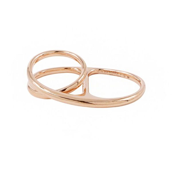 エルメス リング シェーヌダンクル パンク ダブル Chaine d'Ancre K18PGピンクゴールド リングサイズ54 HERMES 指輪