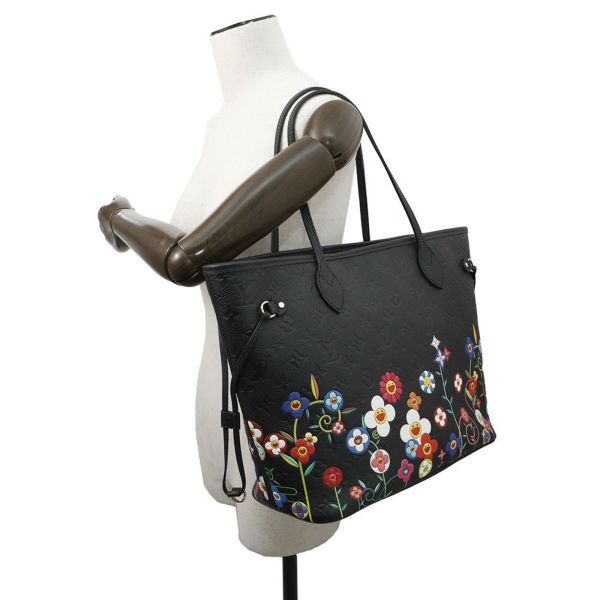 ルイヴィトン トートバッグ モノグラム・アンプラント LV×TM ネヴァーフルMM M13675 黒 ブラック 村上隆 コラボ