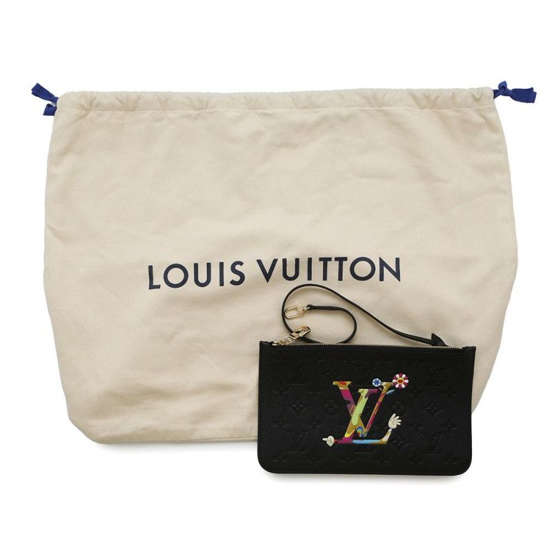 ルイヴィトン トートバッグ モノグラム・アンプラント LV×TM ネヴァーフルMM M13675 黒 ブラック 村上隆 コラボ