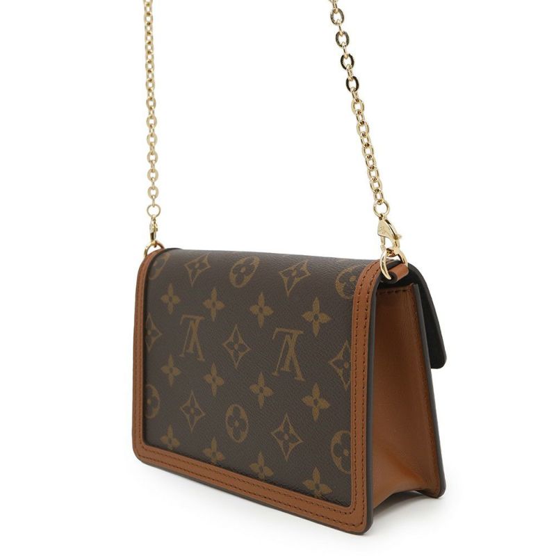 ルイヴィトン チェーンウォレット モノグラム・リバース ポルトフォイユ・ドーフィーヌ M68746 財布 黒 ブラック