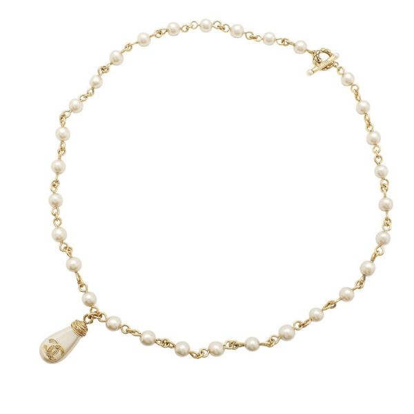 シャネル ロングネックレス ヴィンテージ ココマーク フェイクパール 94 A CHANEL