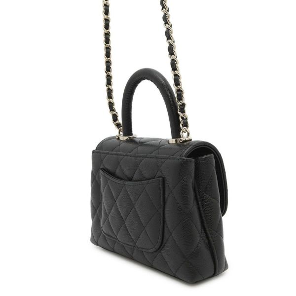 シャネル ハンドバッグ マトラッセ ココハンドル ミニミニ キャビアスキン AP4244 2wayチェーンショルダーバッグ 黒