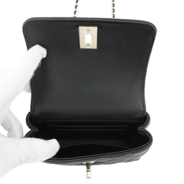 シャネル ハンドバッグ マトラッセ ココハンドル ミニミニ キャビアスキン AP4244 2wayチェーンショルダーバッグ 黒