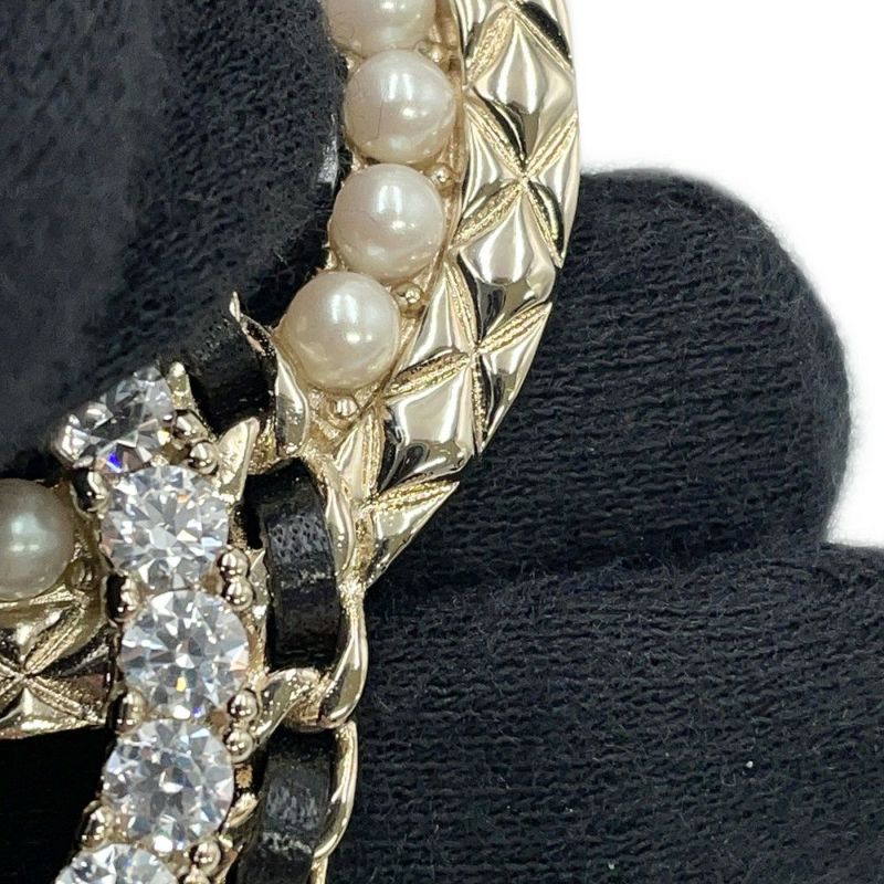 シャネル ブローチ ココマーク チェーンモチーフ フェイクパール ラインストーン B22 B AB8609 CHANEL アクセサリー