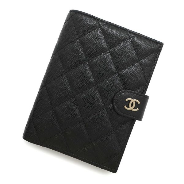 シャネル パスポートケース マトラッセ ココマーク 財布 キャビアスキン AP3791 CHANEL 黒
