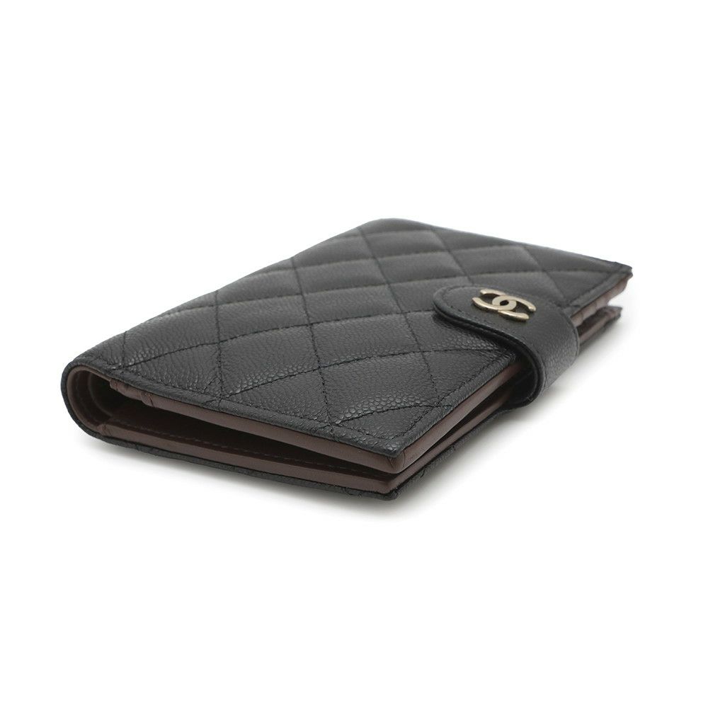 シャネル パスポートケース マトラッセ ココマーク 財布 キャビアスキン AP3791 CHANEL 黒