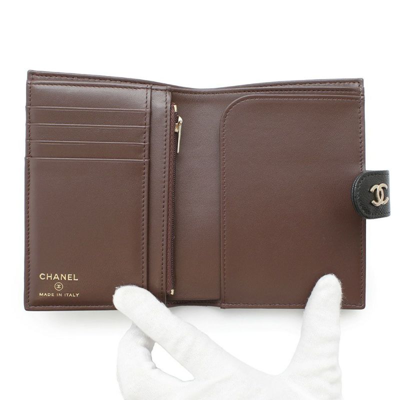シャネル パスポートケース マトラッセ ココマーク 財布 キャビアスキン AP3791 CHANEL 黒