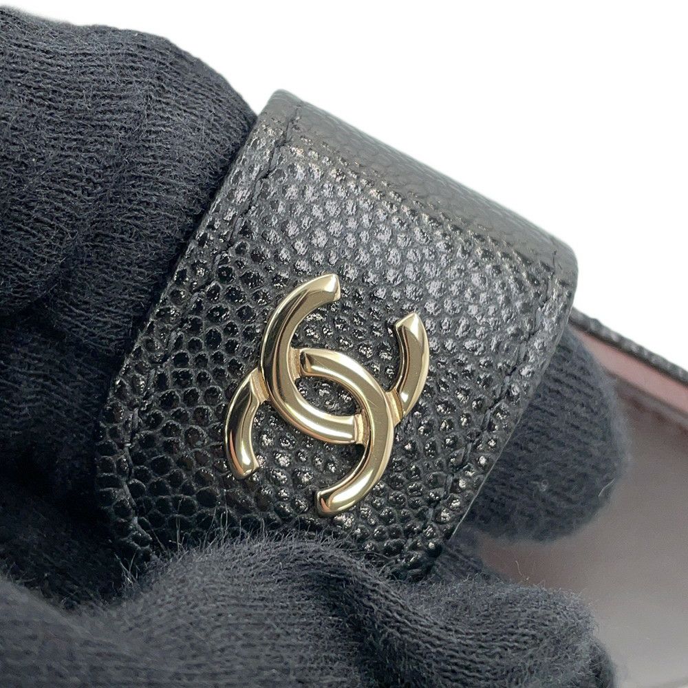 シャネル パスポートケース マトラッセ ココマーク 財布 キャビアスキン AP3791 CHANEL 黒