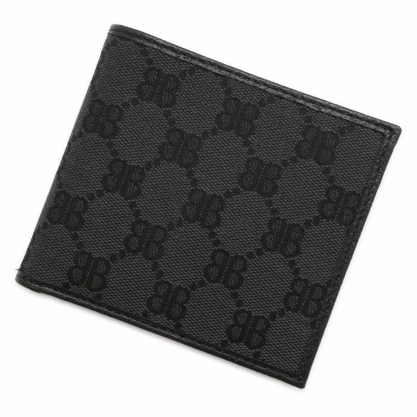 バレンシアガ 二つ折り財布 グッチコラボ ザ ハッカー プロジェクト 680430 BALENCIAGA GUCCI 財布 黒