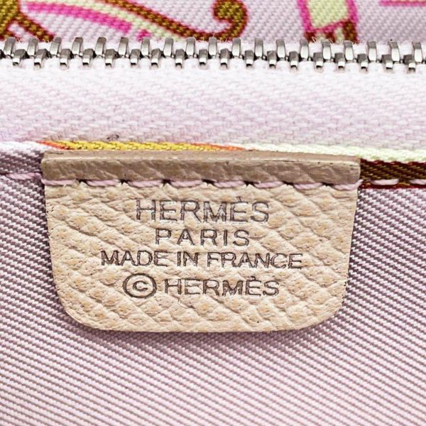 エルメス コインケース アザップコンパクト シルクイン クレ/シルバー金具 ヴォーエプソン B刻印 HERMES