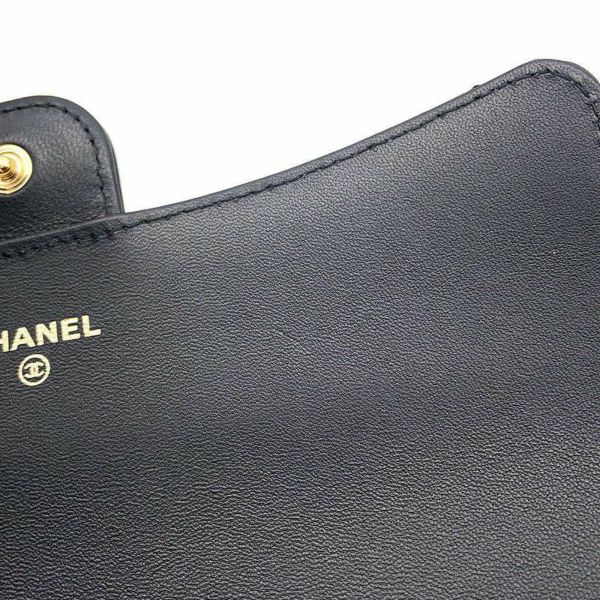 シャネル 長財布 クラシック ロング フラップ ウォレット マトラッセ ココマーク ラムスキン AP0241 CHANEL 財布 黒