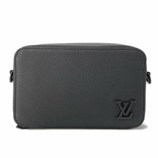 ルイヴィトン ショルダーバッグ グレインカーフレザー アルファ・ウェアラブル ウォレット M59161 LOUIS VUITTON 黒 ブラック