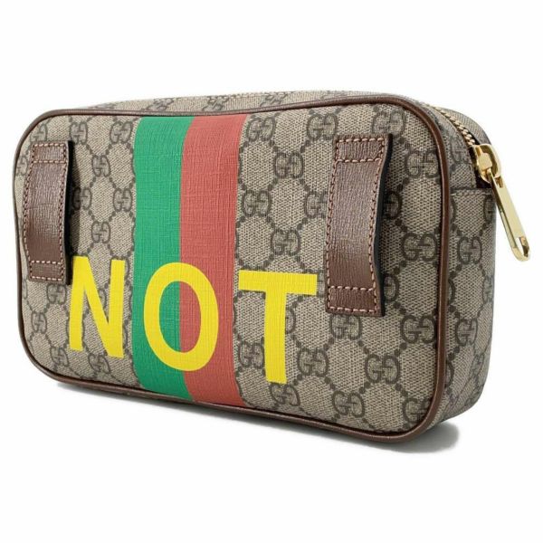 グッチ ボディバッグ GGスプリーム FAKE/NOTプリント 602695 GUCCI バッグ ベルトバッグ