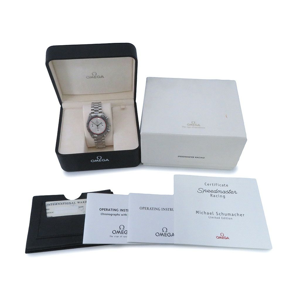 オメガ スピードマスター レーシング ミハエル・シューマッハ 限定4000本 3517.30 OMEGA 腕時計 黒文字盤