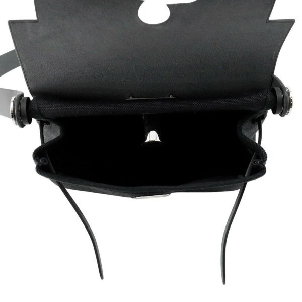 エルメス ショルダーバッグ エールバッグジップ ミニ ブラック/シルバー金具 トワルミリタリー/ヴァッシュハンター W刻印 黒