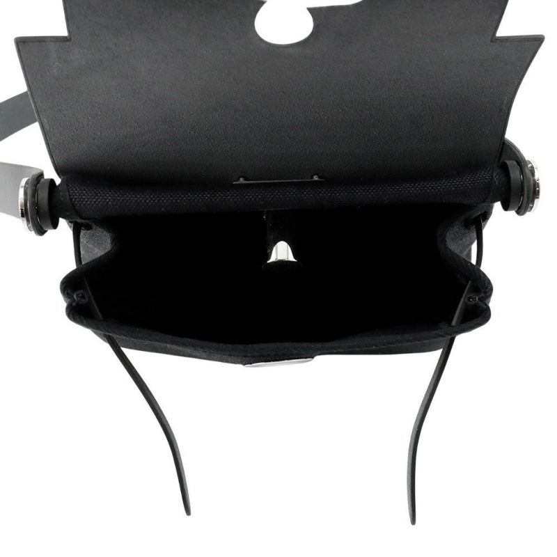 エルメス ショルダーバッグ エールバッグジップ ミニ ブラック/シルバー金具 トワルミリタリー/ヴァッシュハンター W刻印 黒