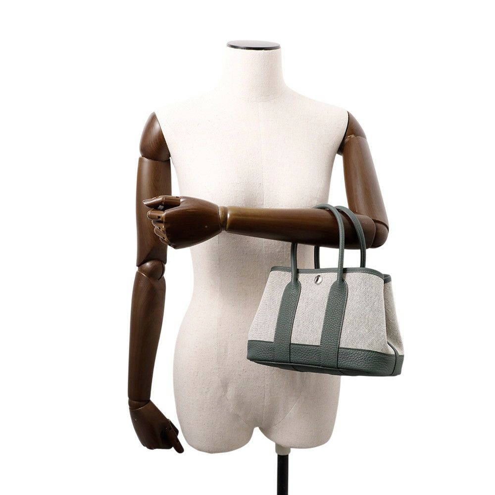 エルメス ネオ・ガーデン 23 ガーデンパーティ ヴェールアマンド/エクリュ/シルバー金具 トワルアッシュヴァイキング/ネゴンダ K刻印