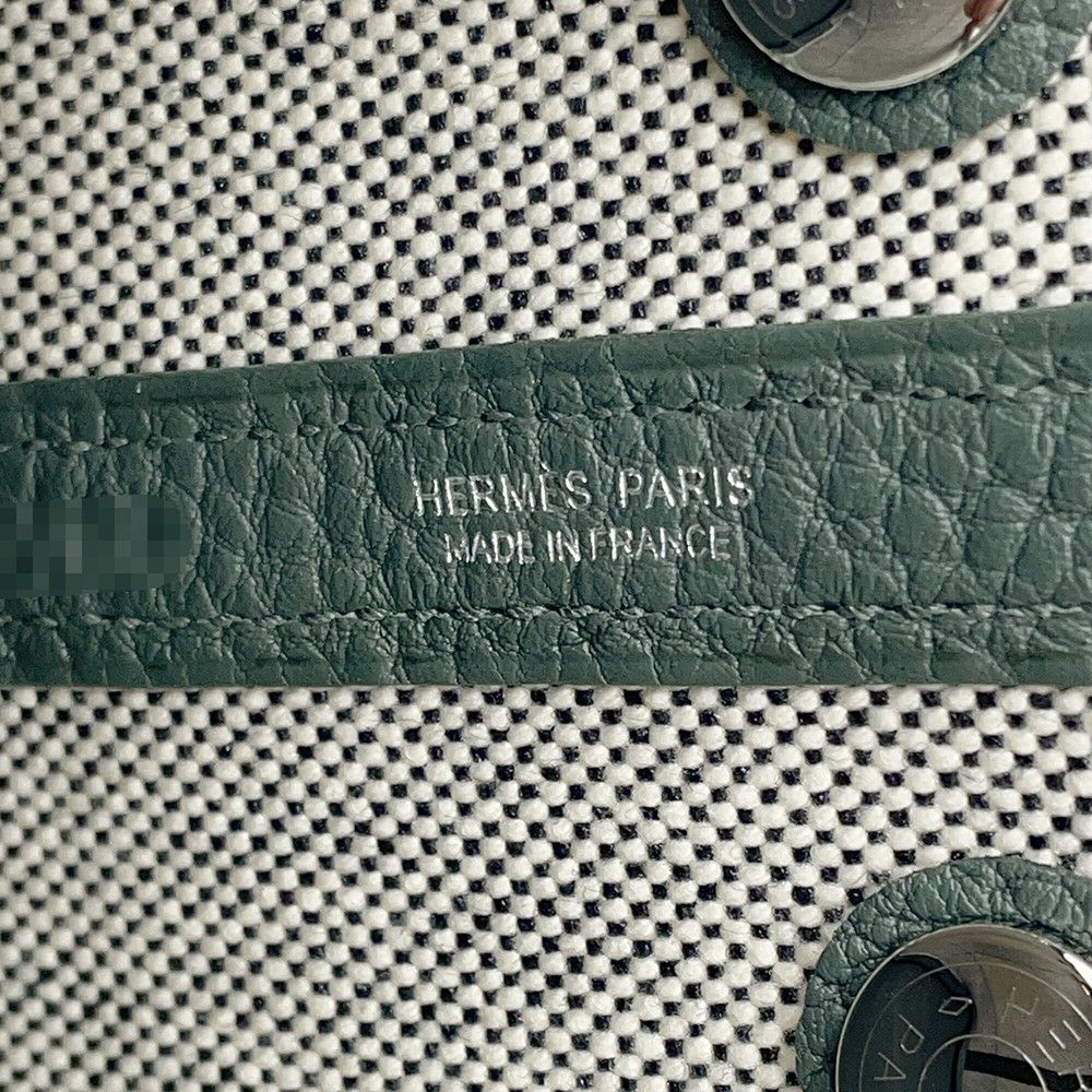 エルメス ネオ・ガーデン 23 ガーデンパーティ ヴェールアマンド/エクリュ/シルバー金具 トワルアッシュヴァイキング/ネゴンダ K刻印