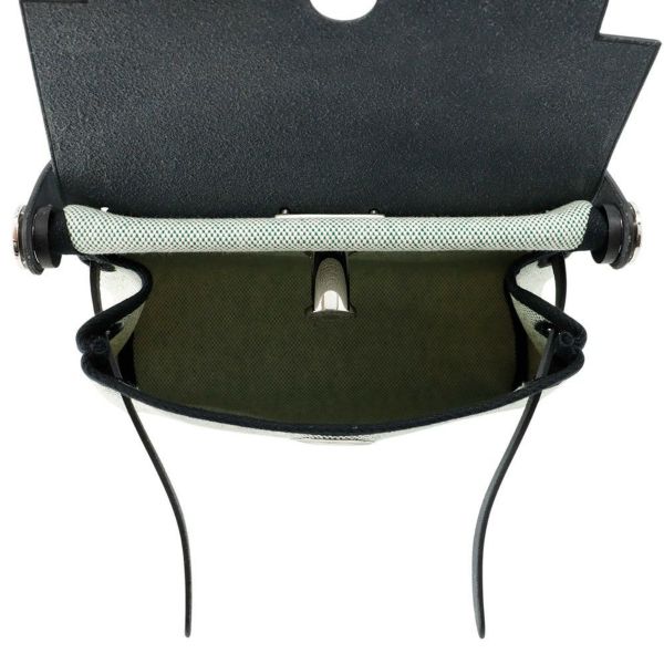 エルメス ショルダーバッグ エールバッグジップ ミニ ブラック/エクリュ/シルバー金具トワルミリタリー/ヴァッシュハンター K刻印 黒