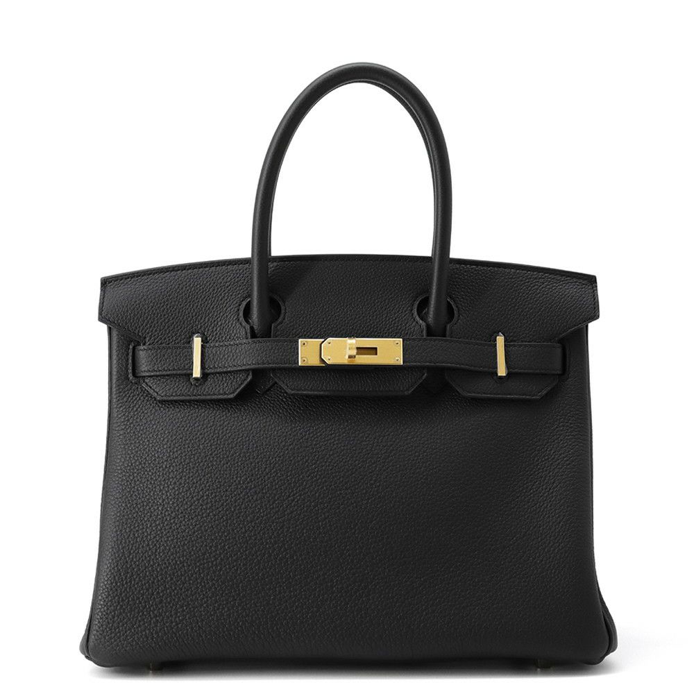 エルメス バーキン30 ブラック/マットゴールド金具 トゴ K刻印 HERMES Birkin ハンドバッグ 黒