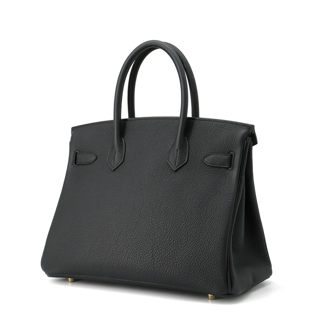 エルメス バーキン30 ブラック/マットゴールド金具 トゴ K刻印 HERMES Birkin ハンドバッグ 黒