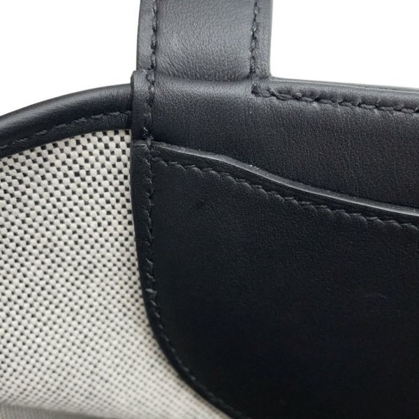 エルメス トートバッグ インザループ 18 エクリュ/ブラック/シルバー金具 トワルアッシュ/スイフト W刻印 黒