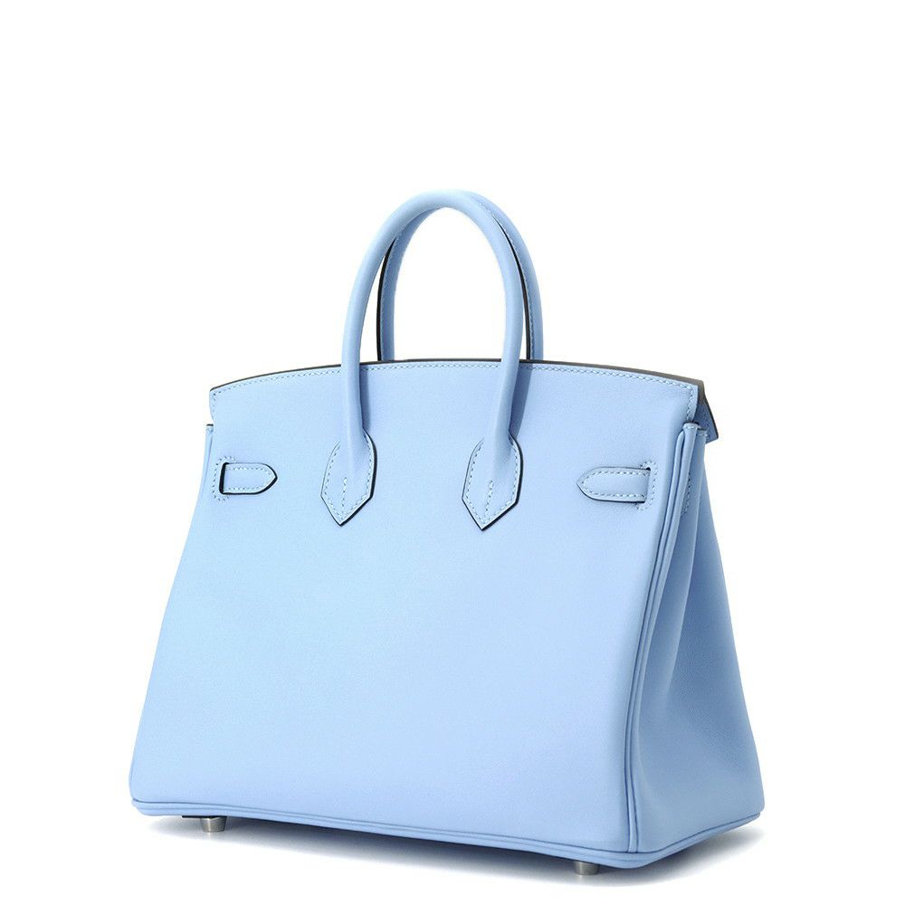 エルメス バーキン25 セレステ/シルバー金具 スイフト W刻印 HERMES Birkin ハンドバッグ