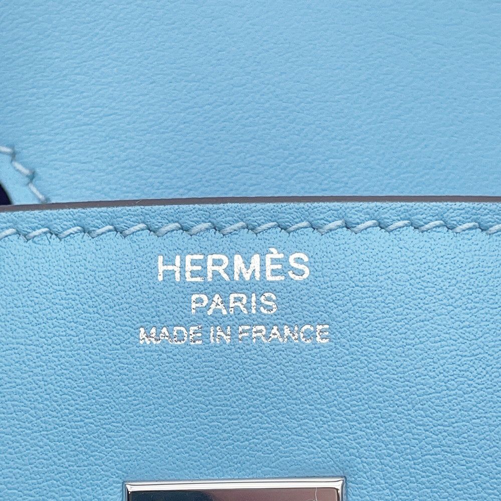 エルメス バーキン25 セレステ/シルバー金具 スイフト W刻印 HERMES Birkin ハンドバッグ