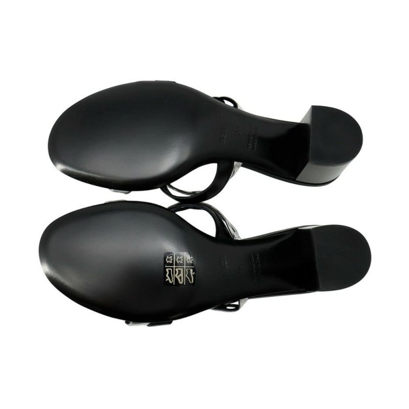 エルメス サンダル アジャッチオ レザー レディースサイズ38 HERMES 靴 黒