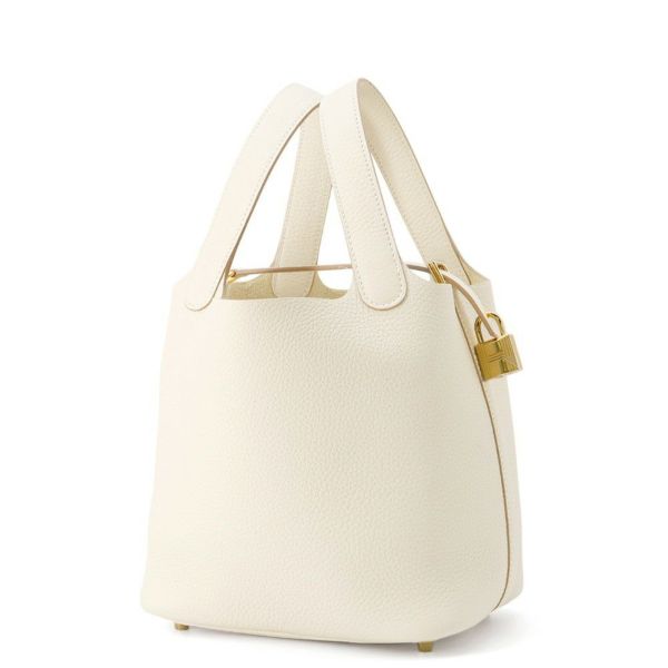 エルメス ハンドバッグ ピコタンロックPM クレ/ゴールド金具 トリヨンクレマンス K刻印 HERMES トートバッグ