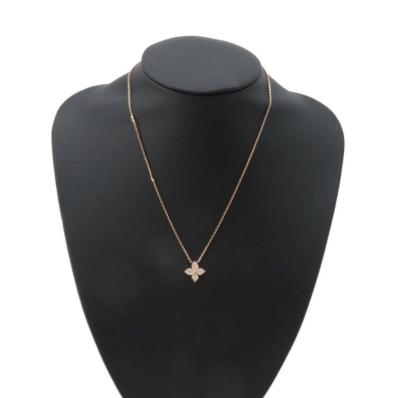 ルイヴィトン ネックレス ペンダント スター ブロッサム ダイヤモンド 24P 計約0.20ct K18PG Q93710 LOUIS VUITTON