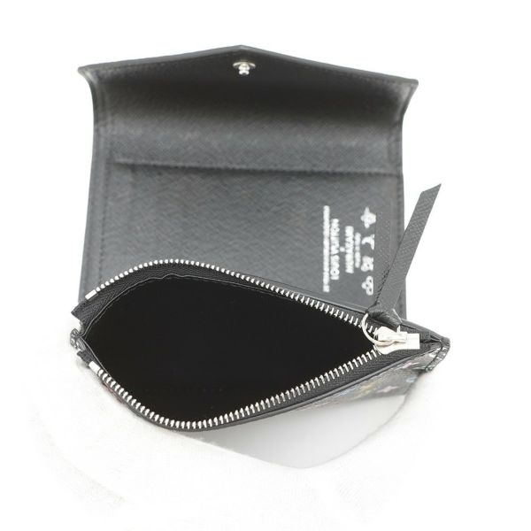 ルイヴィトン 三つ折り財布 モノグラム・マルチカラー LV × TM ポルトフォイユ・ヴィクトリーヌ M14163 村上隆 コラボ 黒 ブラック