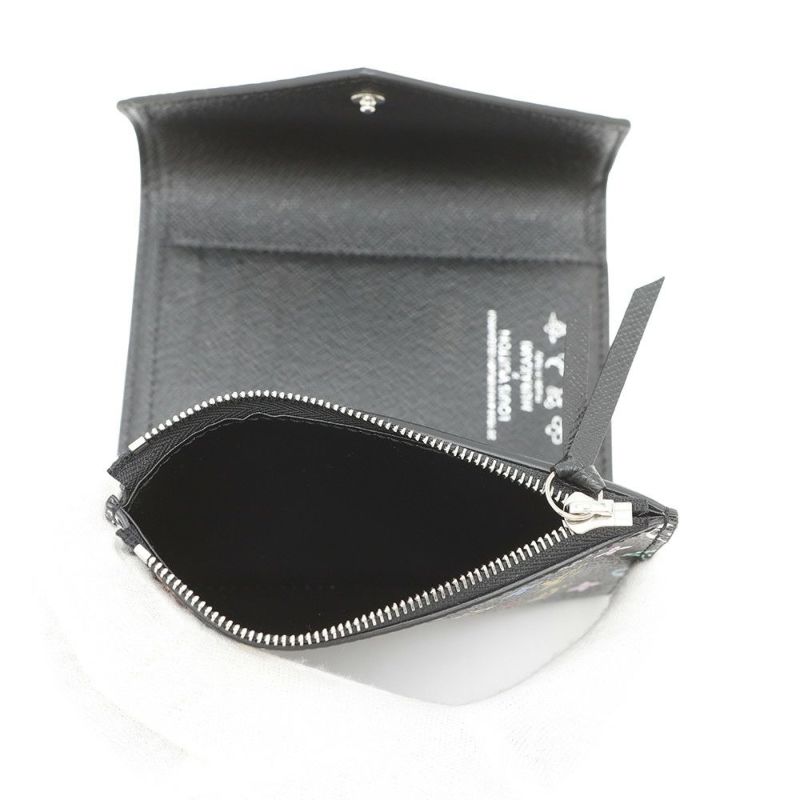 ルイヴィトン 三つ折り財布 モノグラム・マルチカラー LV × TM ポルトフォイユ・ヴィクトリーヌ M14163 村上隆 コラボ 黒 ブラック