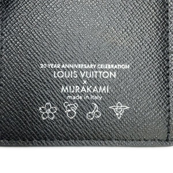 ルイヴィトン 三つ折り財布 モノグラム・マルチカラー LV × TM ポルトフォイユ・ヴィクトリーヌ M14163 村上隆 コラボ 黒 ブラック