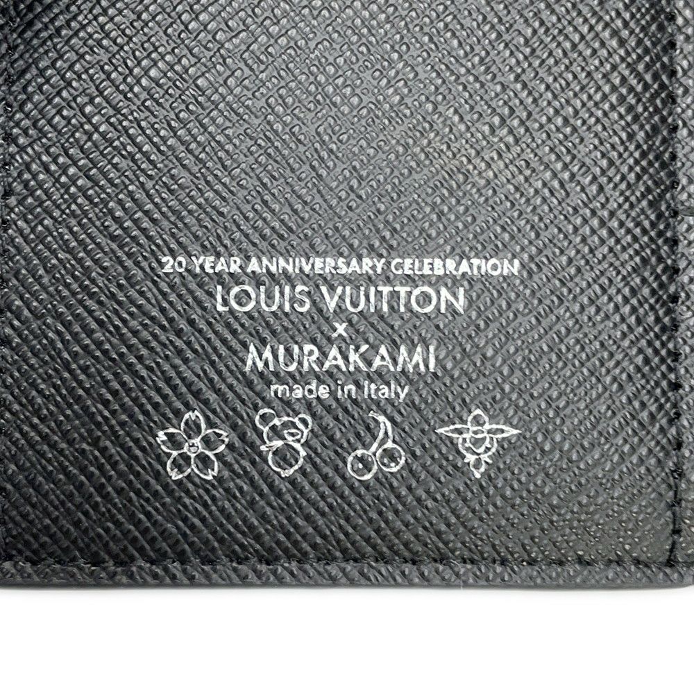 ルイヴィトン 三つ折り財布 モノグラム・マルチカラー LV × TM ポルトフォイユ・ヴィクトリーヌ M14163 村上隆 コラボ 黒 ブラック