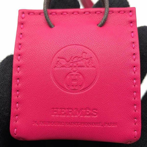 エルメス バッグチャーム ショッパー サックオランジュ ローズメキシコ ラムスキン Y刻印 HERMES 2020年秋冬限定