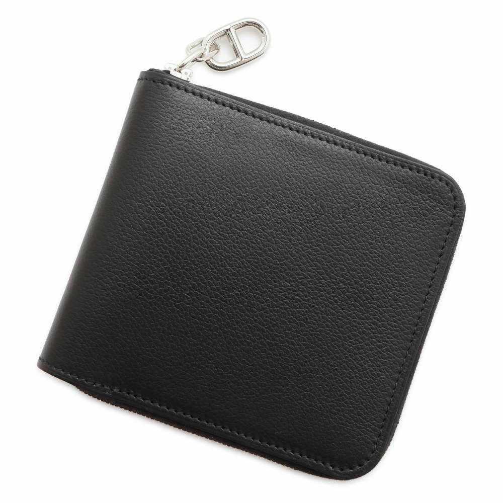 エルメス 二つ折り財布 ジップアンゴー2 シェーヌダンクル ブラック 