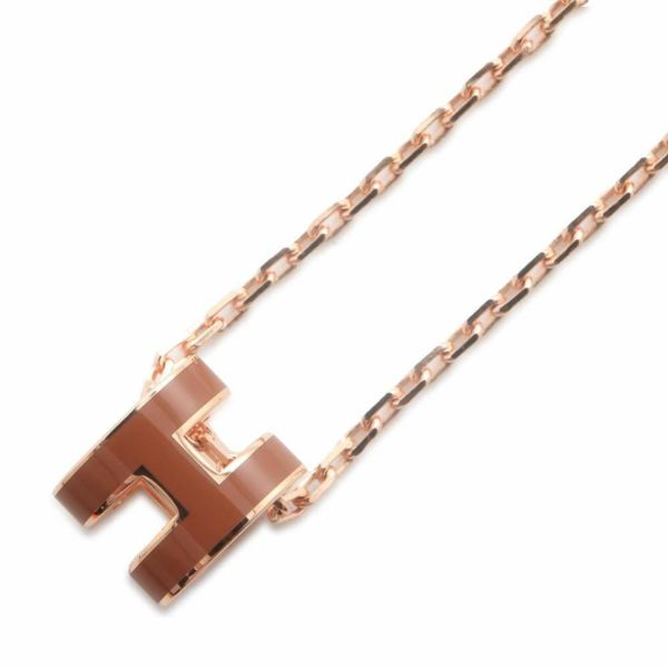 エルメス ネックレス ミニ・ポップアッシュ マロングラッセ/ピンクゴールド金具 HERMES アクセサリー