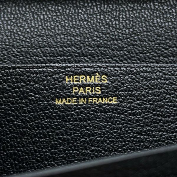 エルメス 長財布 ベアンスフレ ブラック/ゴールド金具 シェブルミゾル B刻印 財布 シェーブル 黒