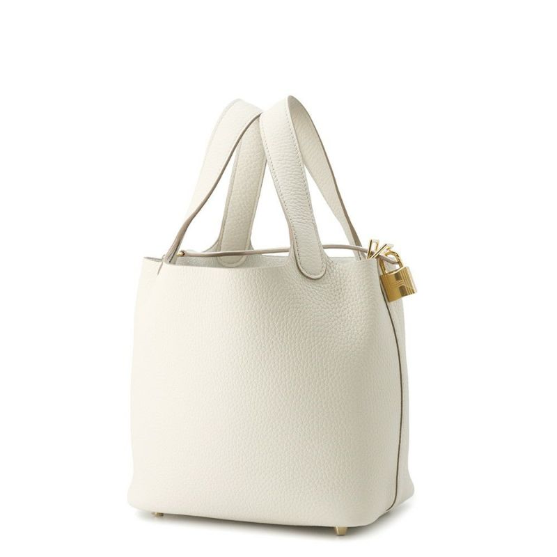 エルメス ハンドバッグ ピコタンロックPM ベトン/ゴールド金具 トリヨンクレマンス W刻印 HERMES トートバッグ