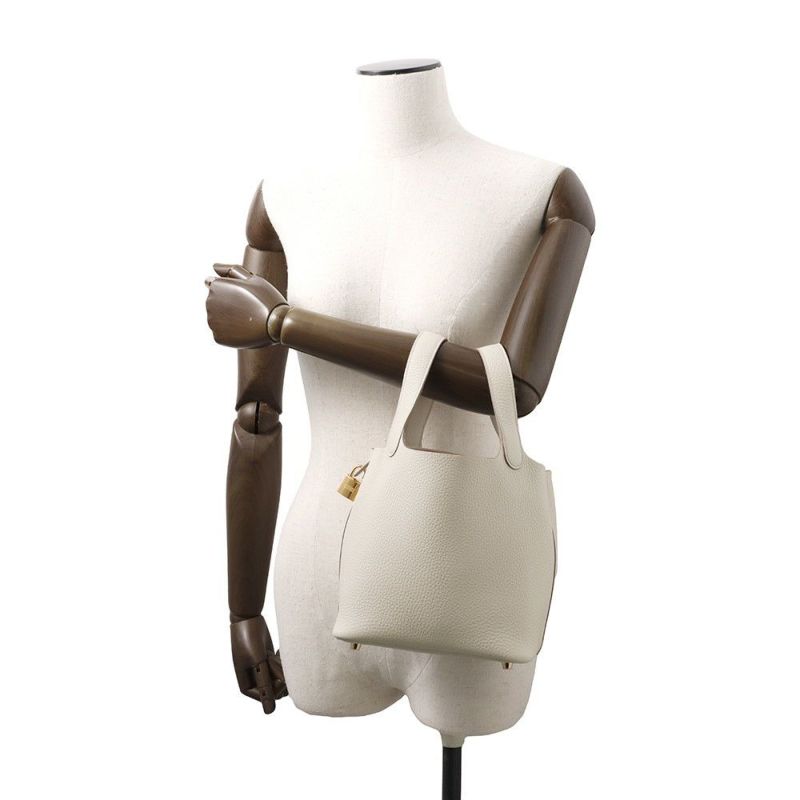 エルメス ハンドバッグ ピコタンロックPM ベトン/ゴールド金具 トリヨンクレマンス W刻印 HERMES トートバッグ