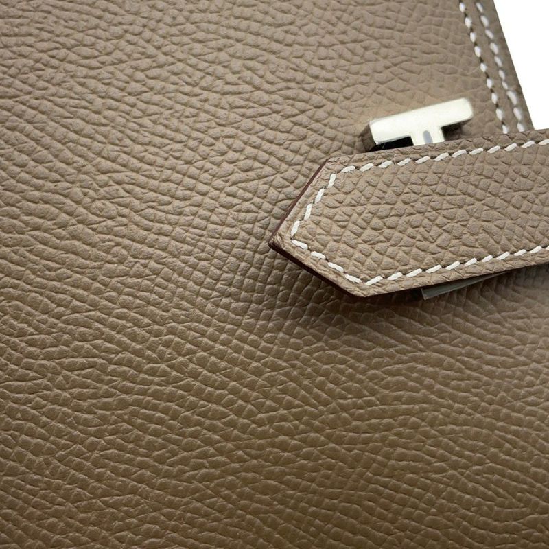 エルメス 二つ折り財布 ベアンコンパクト エトゥープ/シルバー金具 エプソン B刻印 HERMES 財布