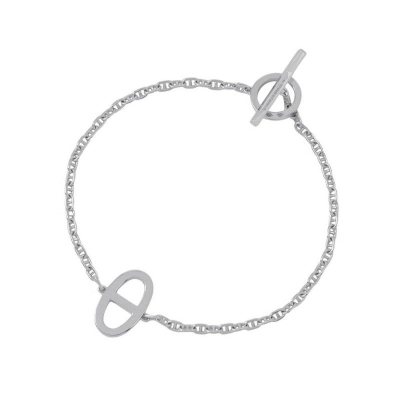 エルメス ブレスレット シェーヌ ダンクル コントゥール ダイヤモンド 33P 0.16ct K18WG サイズLG HERMES