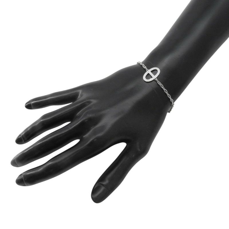 エルメス ブレスレット シェーヌ ダンクル コントゥール ダイヤモンド 33P 0.16ct K18WG サイズLG HERMES